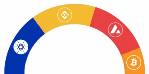 Half pie-chart showing an example portfolio allocation